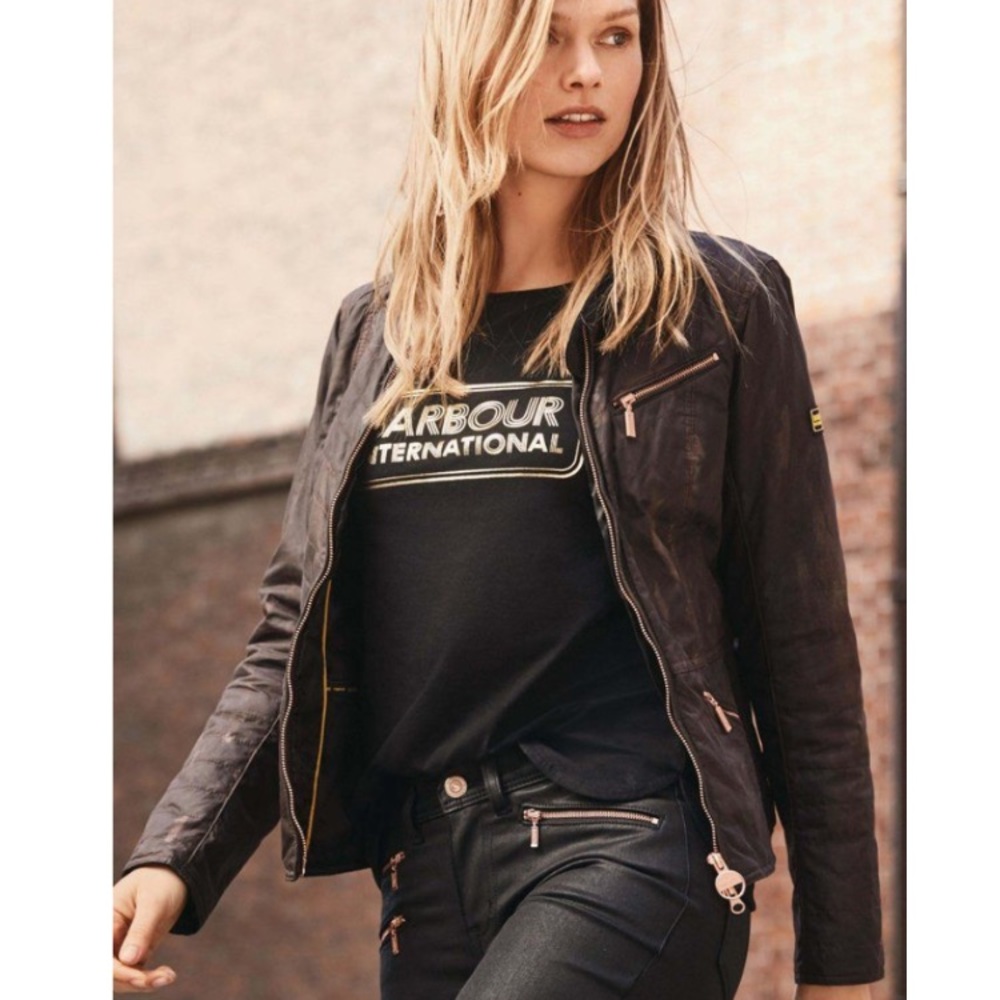 Barbour Brown Waxed Moto Jacket